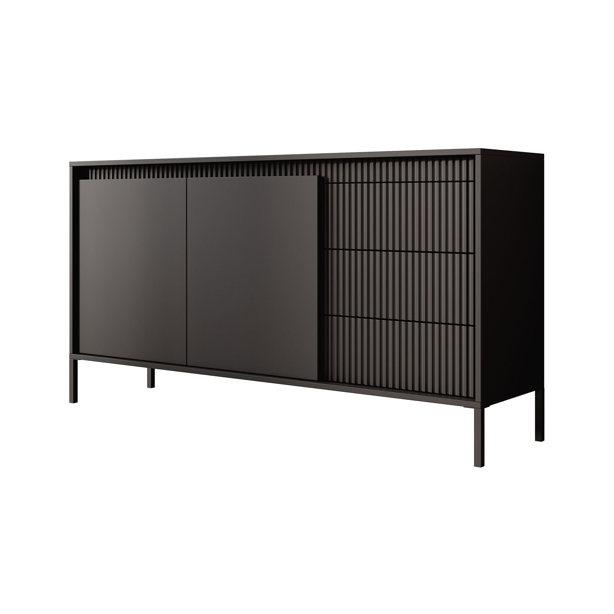 Saran - Dressoir - Zwart - 154x40x81 cm