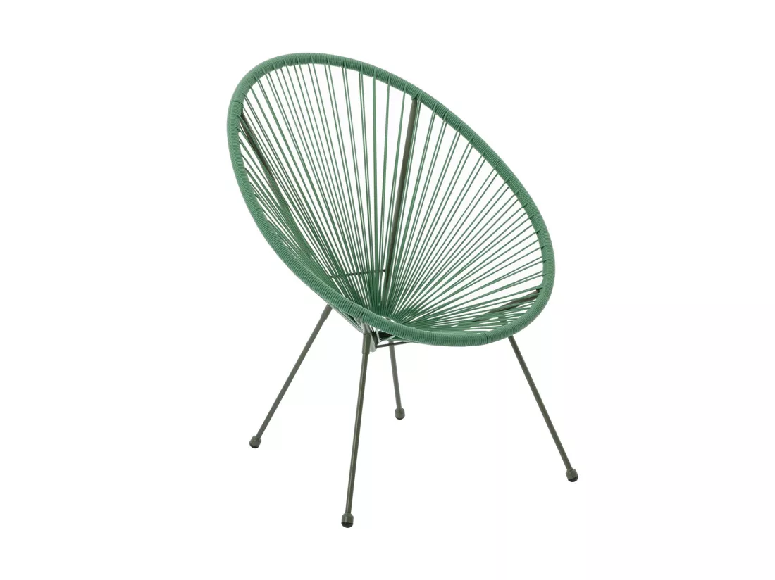 Salon de jardin en fils de résine tressés : 2 fauteuils et une table - Kaki - ALIOS III de MYLIA