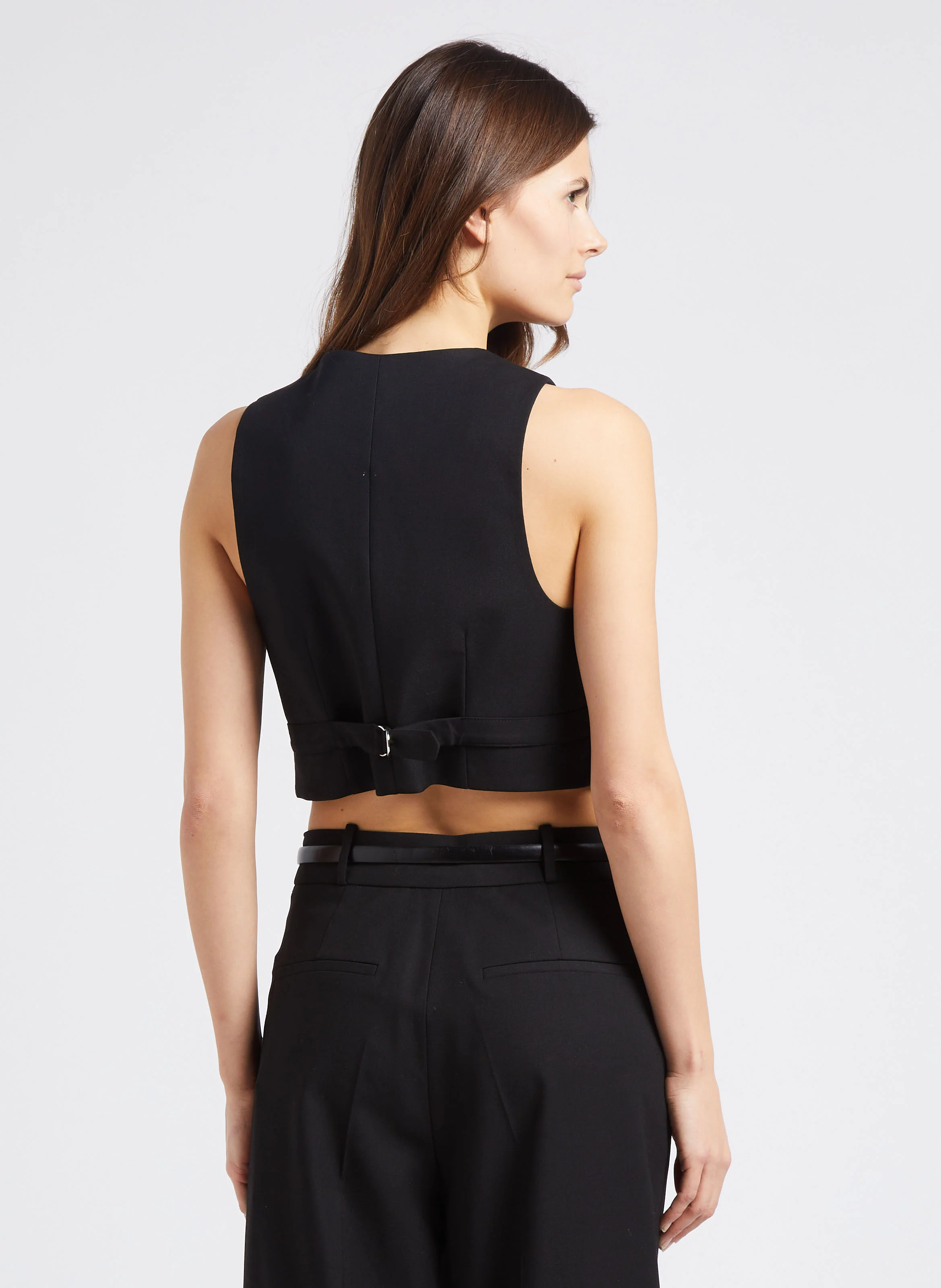 JESSY - Gilet de costume sans manches | Noir