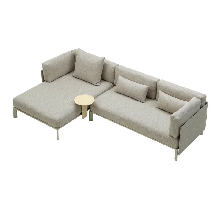 Vitra - Anagram flexibles Modul-Sofa, 341,5 x 170 cm, inkl. 3 Kissen, kreide / sand melange (Savana 02)   Anstecktisch