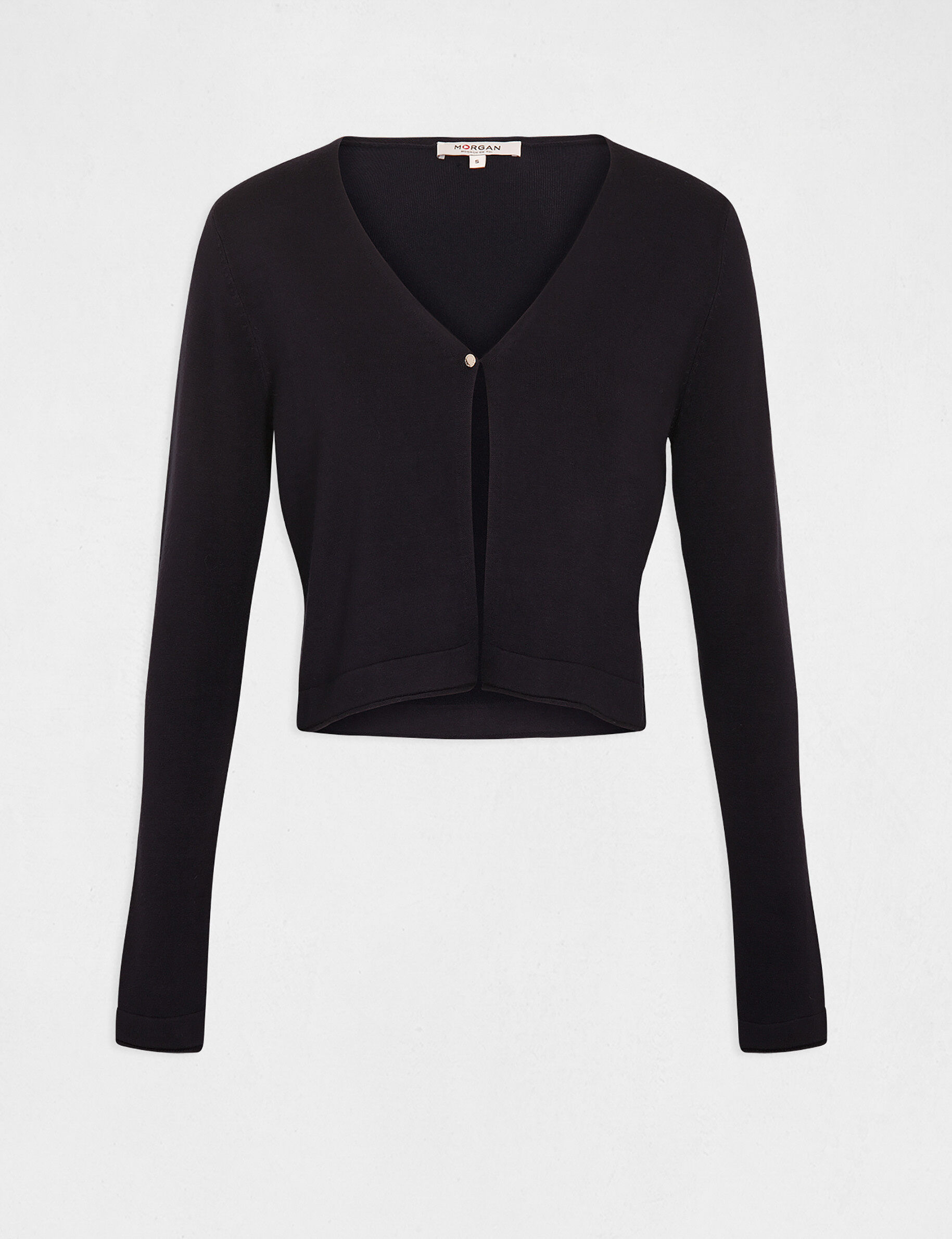 Gilet manches longues à col en V marine femme - marine