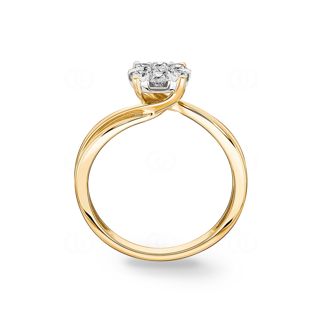 Verlobungsring 750/18 K Gelbgold mit Diamanten 0.33 ct H/si