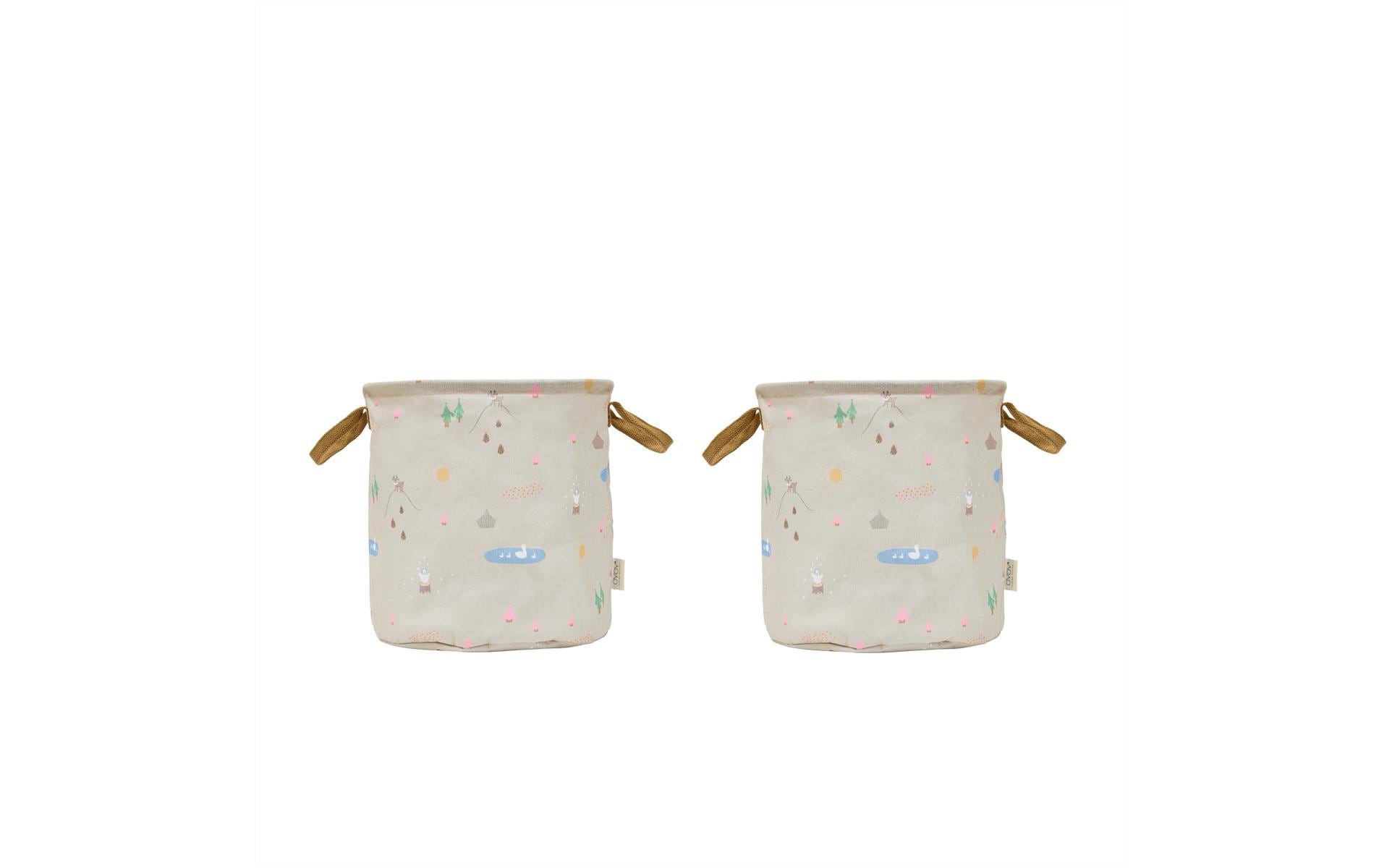 Spielzeugkorb Deer & Duck 2 Stück, 32 x 32 cm, Beige2-er Set Spielzeugkörbe
