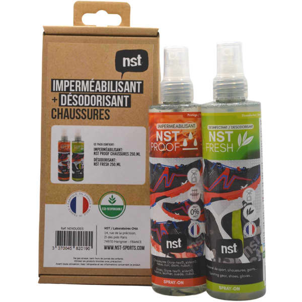 Entretien chaussures NST PACK DUO CHAUS PROOF SPRAY 250ML + FRESH 250ML