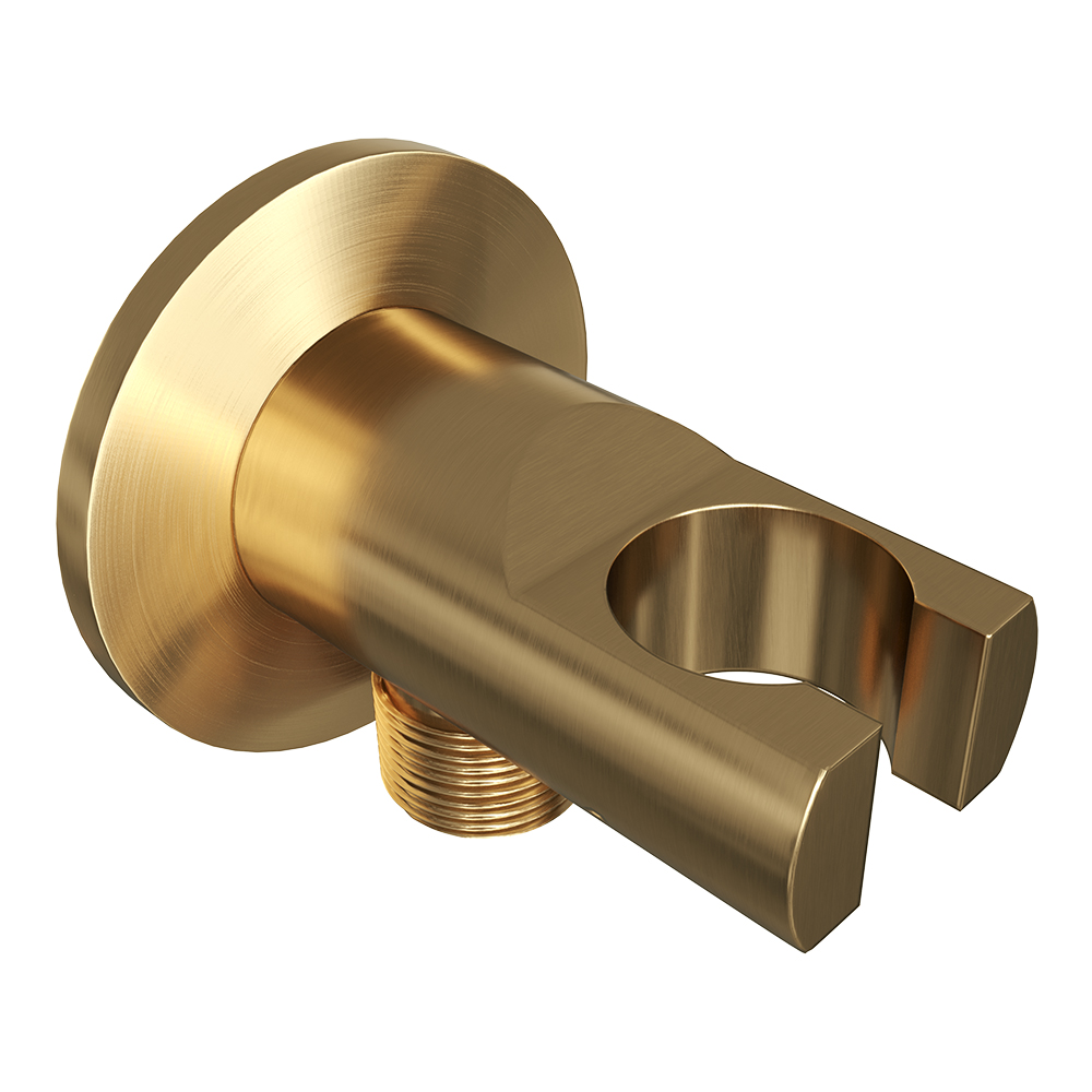 Brauer Gold Edition thermostatisch douchepaneel calacatta gold met 20cm hoofddouche en staafhanddouche messing geborsteld PVD