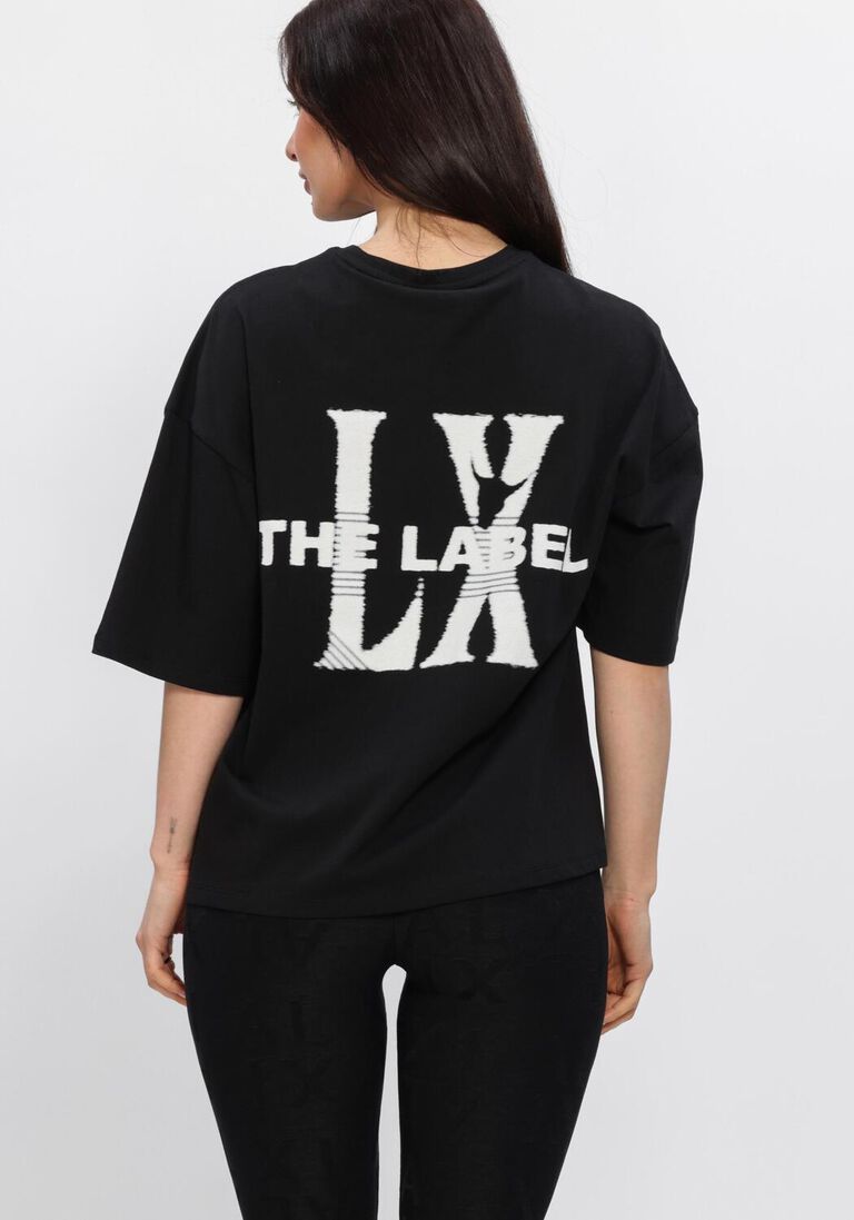 zwarte alix the label t-shirt ladies knitted faded lx t-shirt