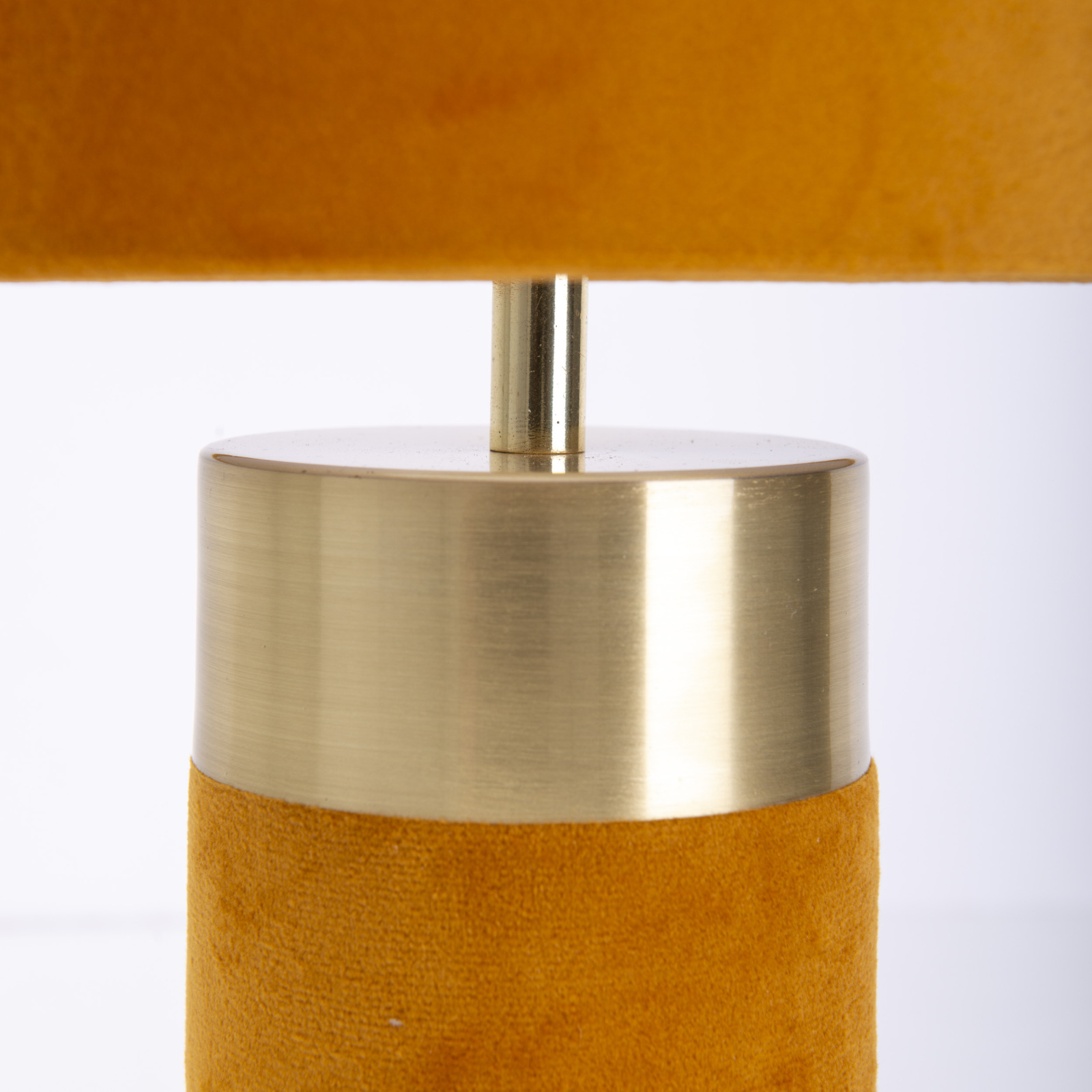 Tischleuchte BORDO - braun-gold - Samt - 32 cm hoch