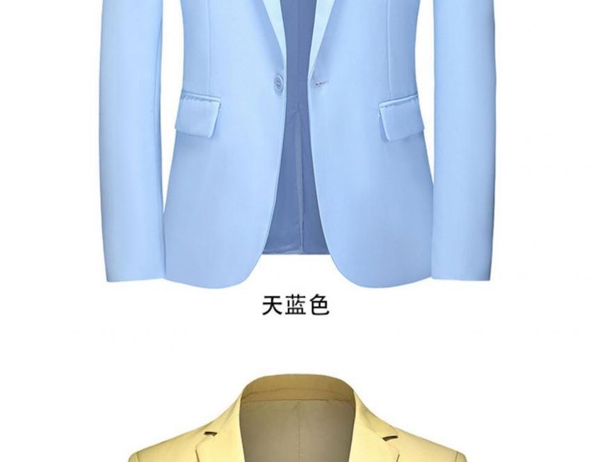 Sheck - Effen blazer met één knoop