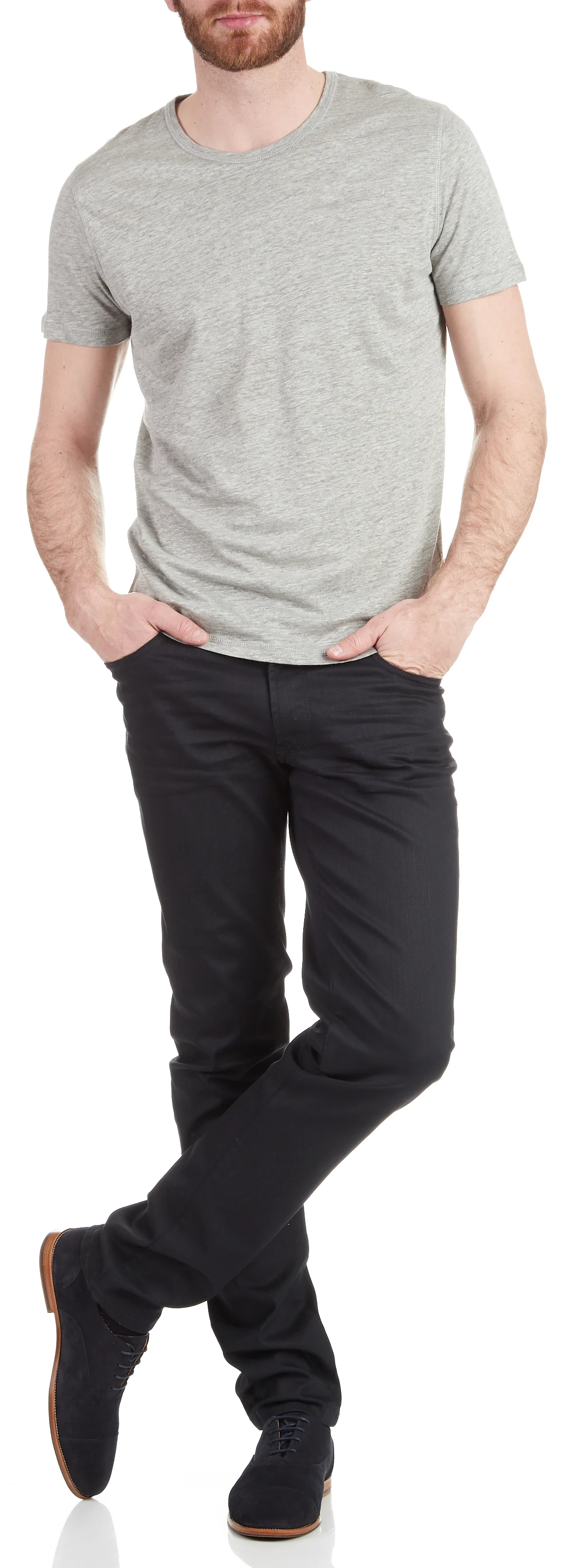 Jean slim-fit enduit taille normale | Bleu