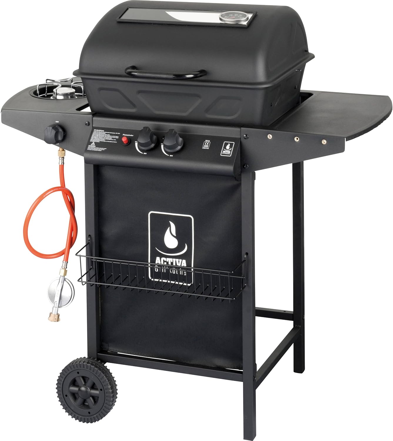 ACTIVA Halifax Lavastein Gasgrill I Premium Gas Grill inkl. Lavasteine & Abdeckhaube I Stufenlos regelbarer 5,5kW Hauptbrenner für gelungenes Barbecue
