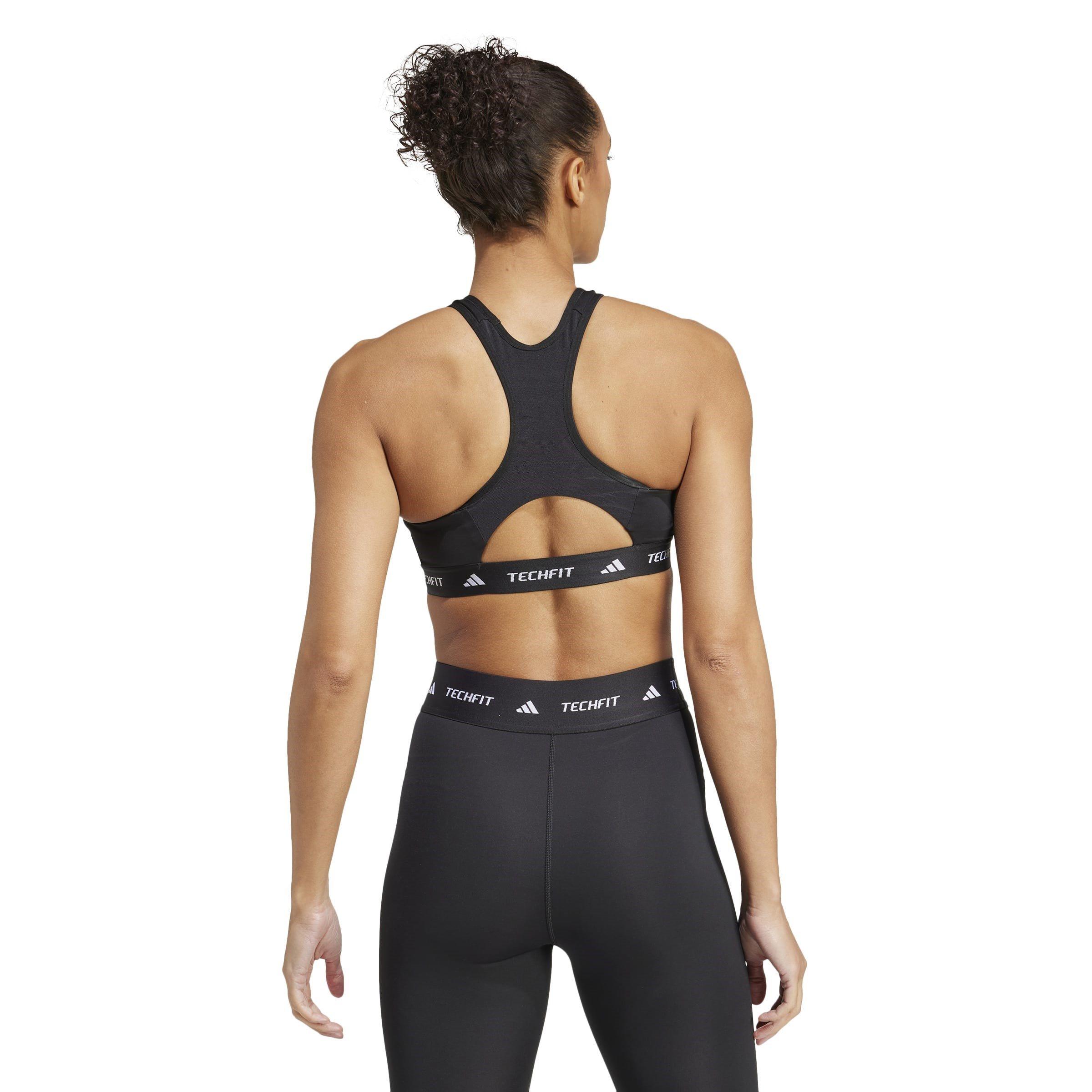 adidas TECHFIT Womens Medium Support High Neck Sports Bra