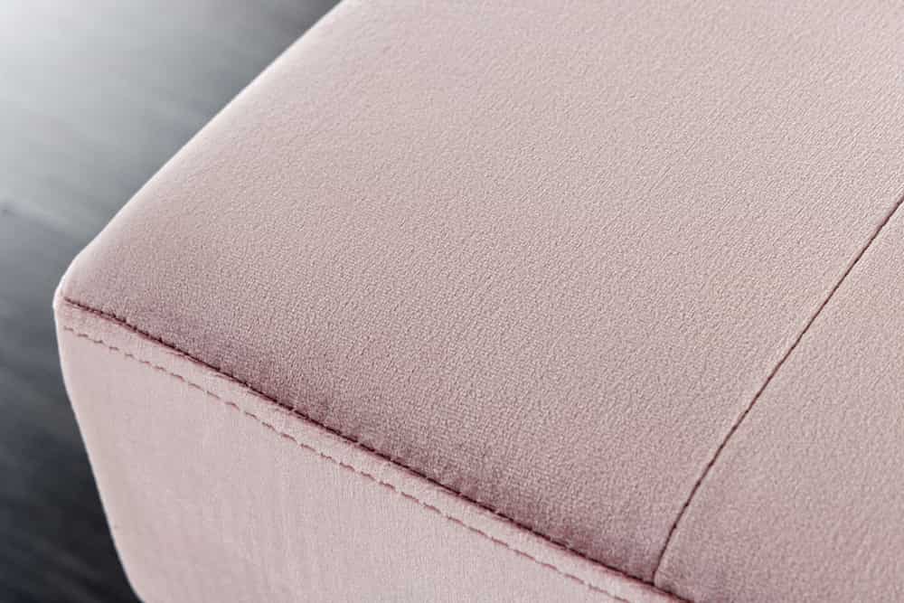 Design Sitzbank BOUTIQUE 100cm rosa Samt schwarze Metallbeine