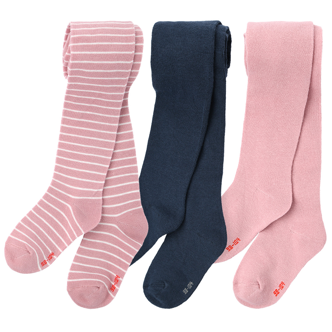 Famy 3 Mädchen Strumpfhosen im Set rosa / dunkelblau
