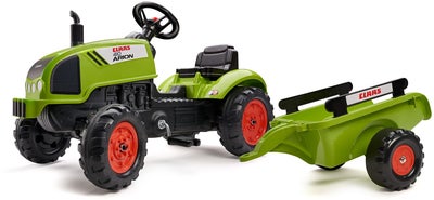 Falk Pedaltraktor med Tilhenger, Grønn