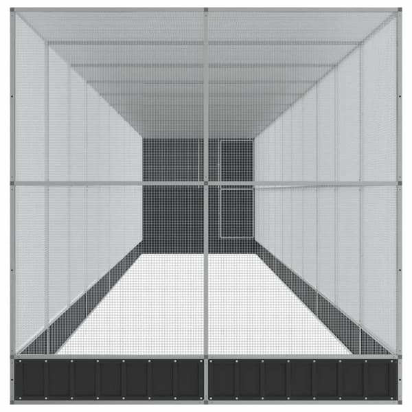 vidaXL Voliere med forlengelse sølv 1244x203x216 cm stål
