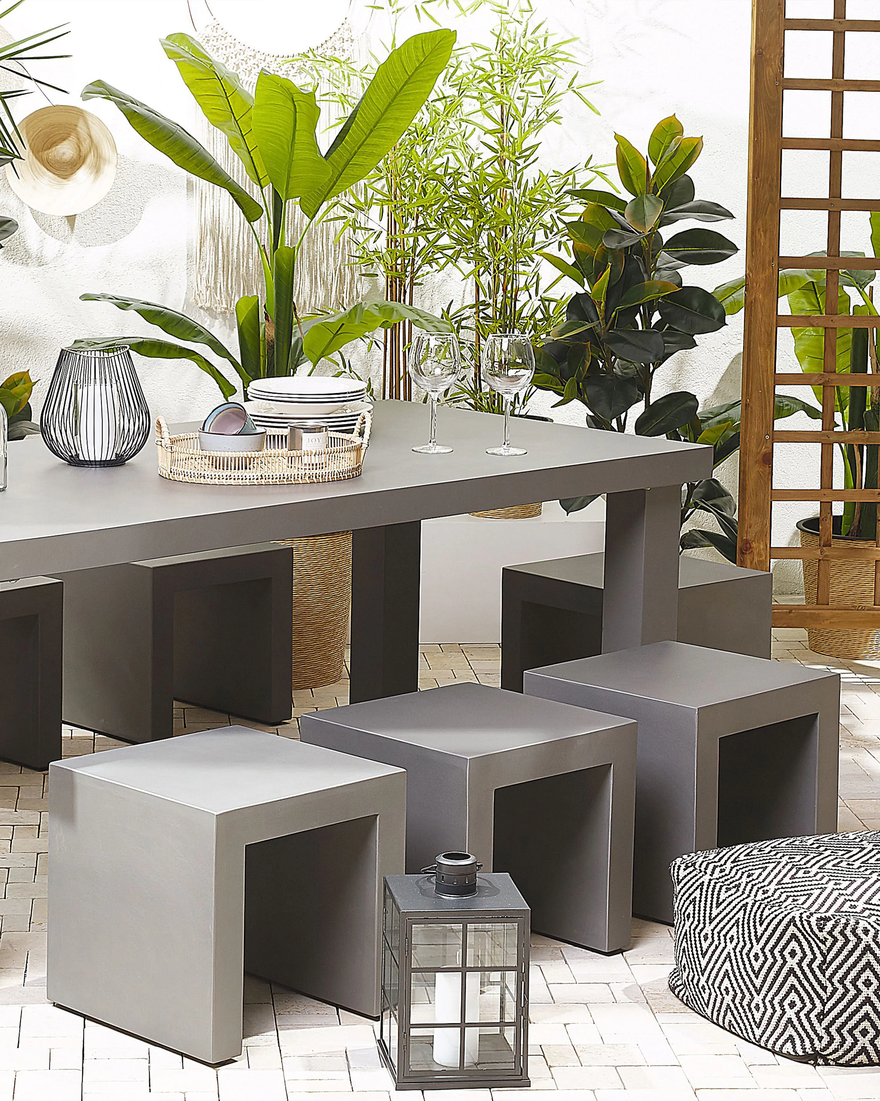 Set van 2 tuinstoelen TARANTO Beton Grijs