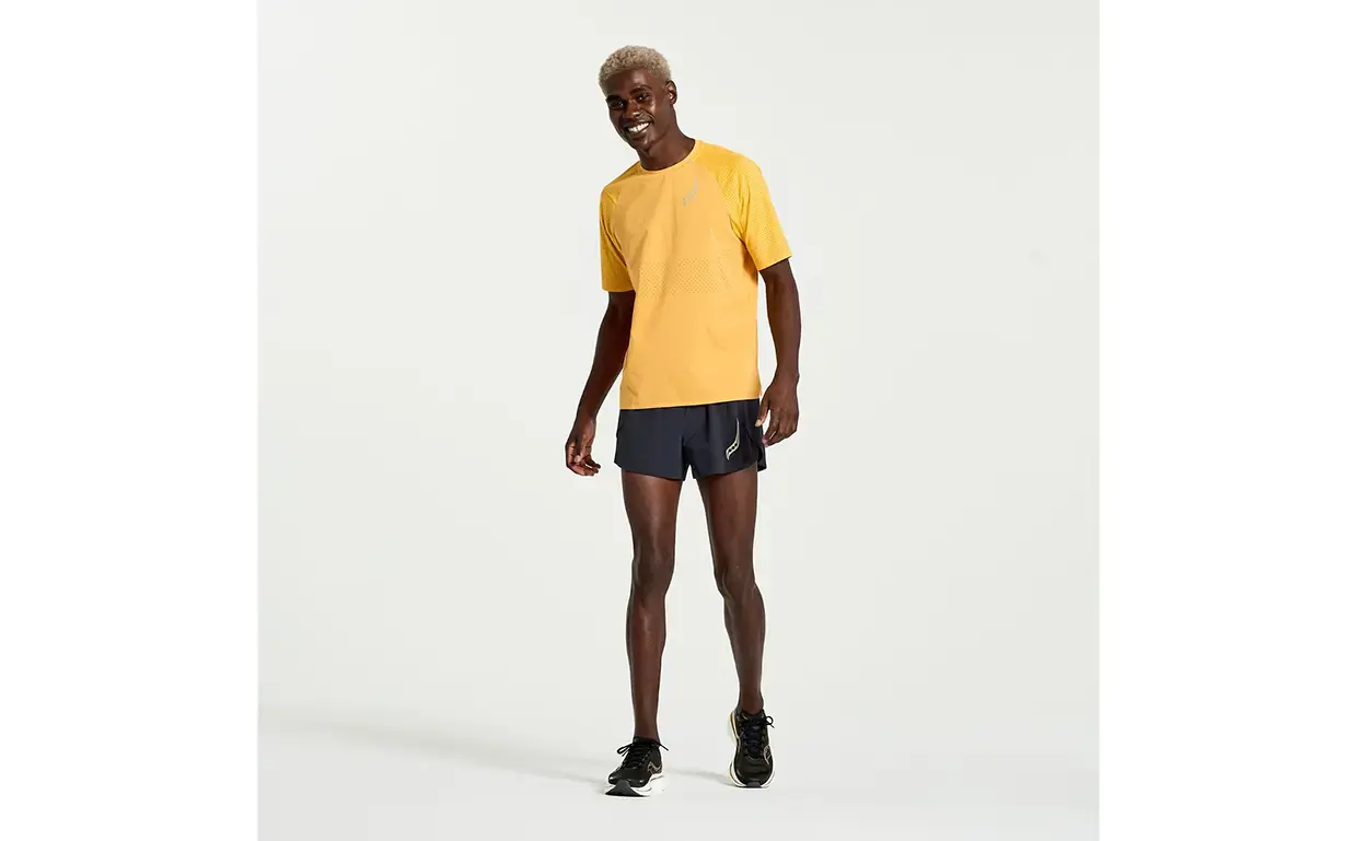 Saucony Pinnacle Hardloopshirt Korte Mouwen Oranje Heren