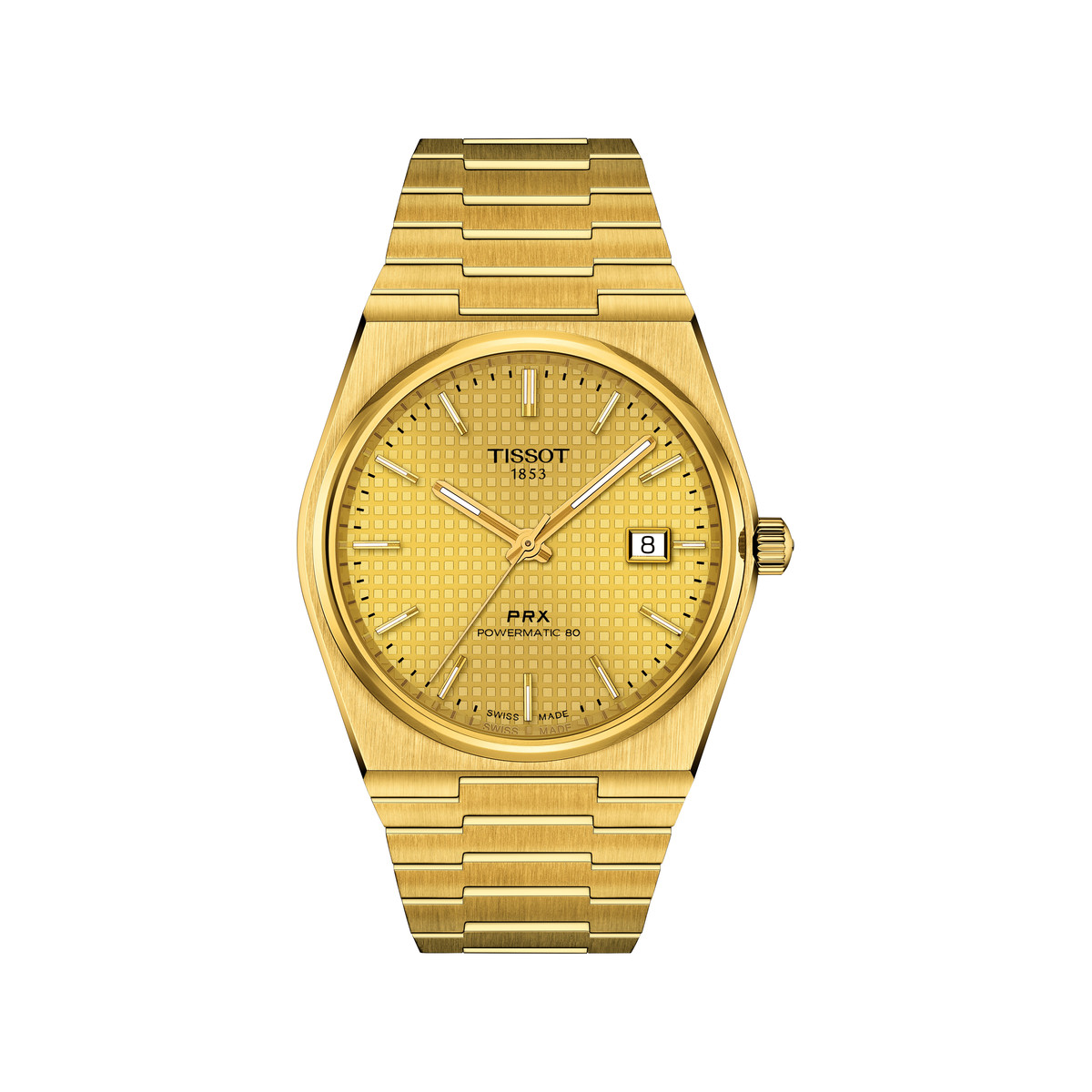 Montre TISSOT T-classic homme automatique, bracelet acier inoxydable or