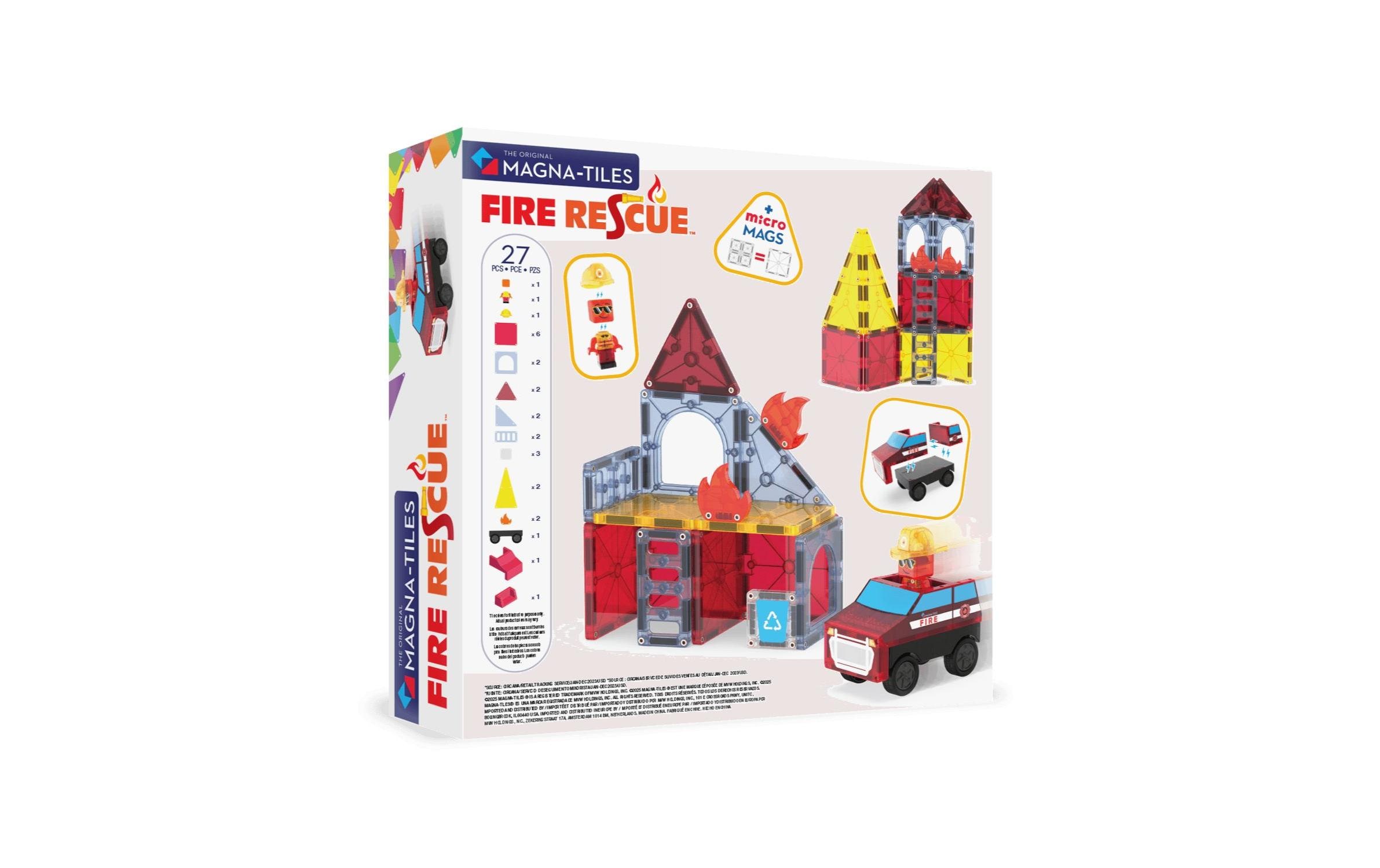 Fire Rescue 27 TeileRettungs- und Bau-Set mit 27 magnetischen Teilen