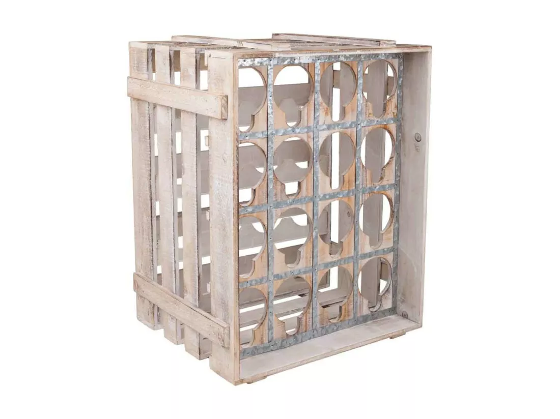 Tiroir casier à bouteilles en bois marron 41x32x55h
