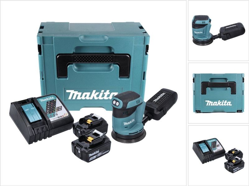 Makita DBO180RTJ 18V Accu 125 Mm Excenter Schuurmachine 2x 5.0Ah In Mbox