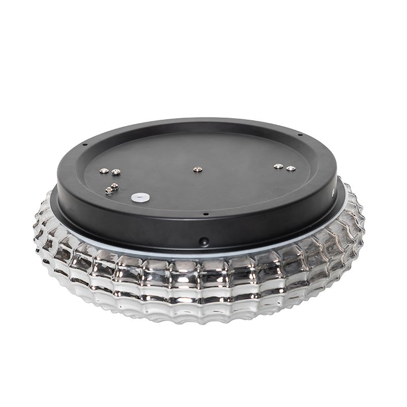 Klassieke plafondlamp zwart met smoke glas 30 cm IP44 - Nohmi