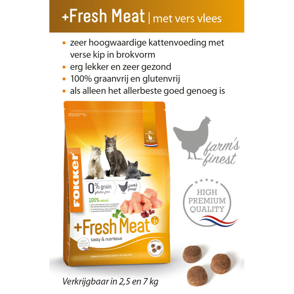 Fokker Fresh Meat Kattenvoer Verse Kip2,5 kg