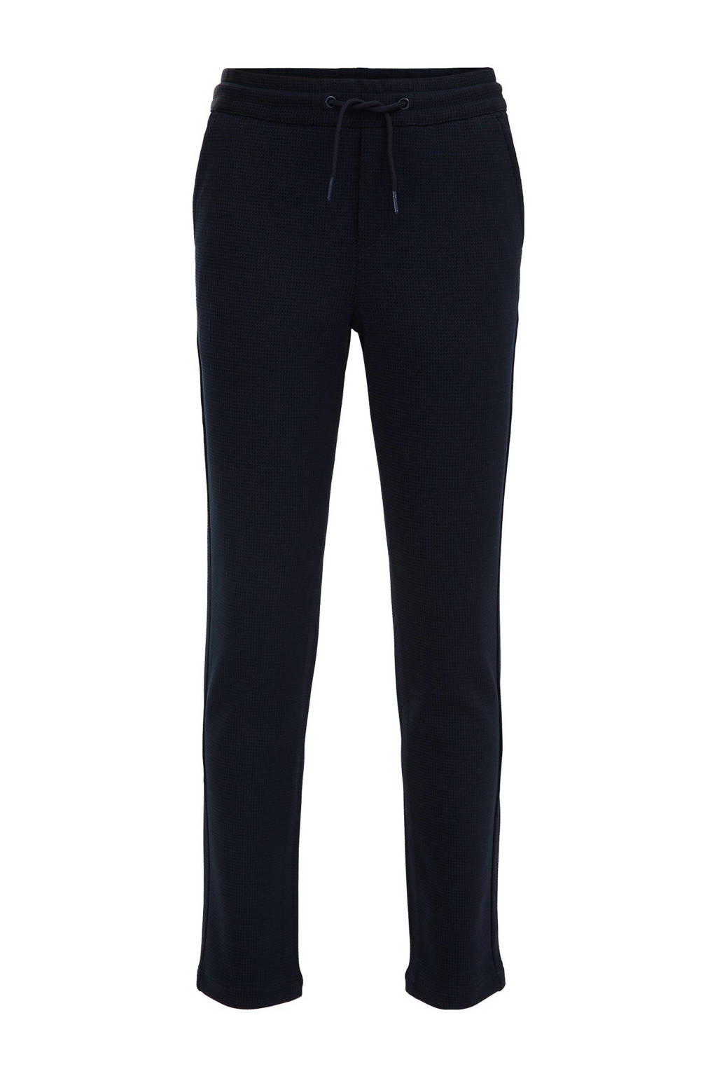 WE Fashion slim fit broek donkerblauw