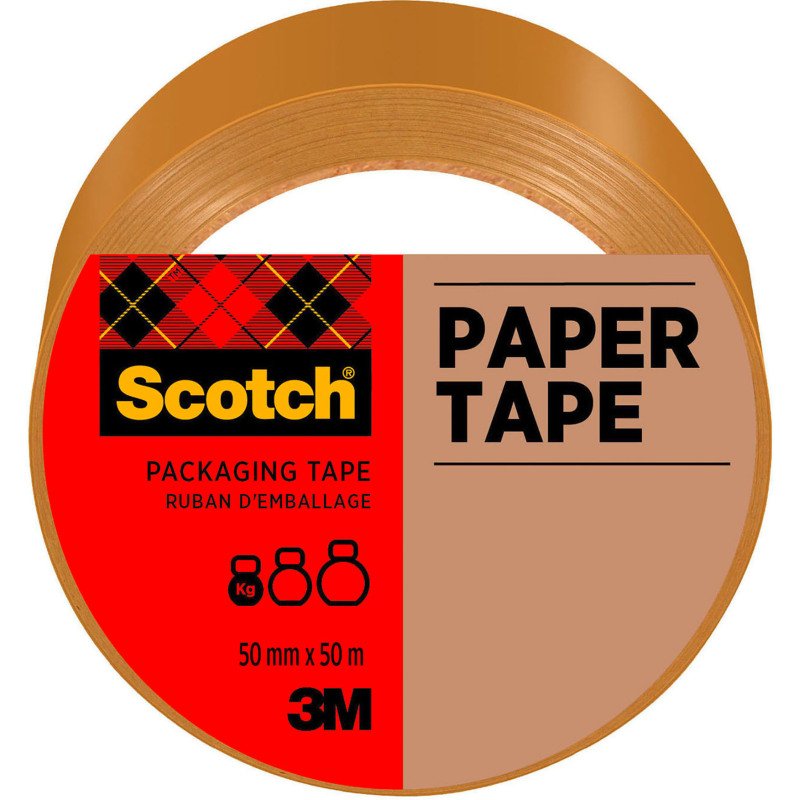 Ruban adhésif d'emballage Kraft brun, résistant 70 g/m², 3444 Scotch, 50 mm x 50 m