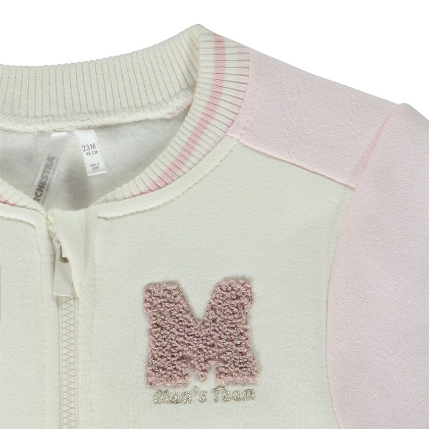 Veste teddy à patch bouclettes pour bébé fille - Rose