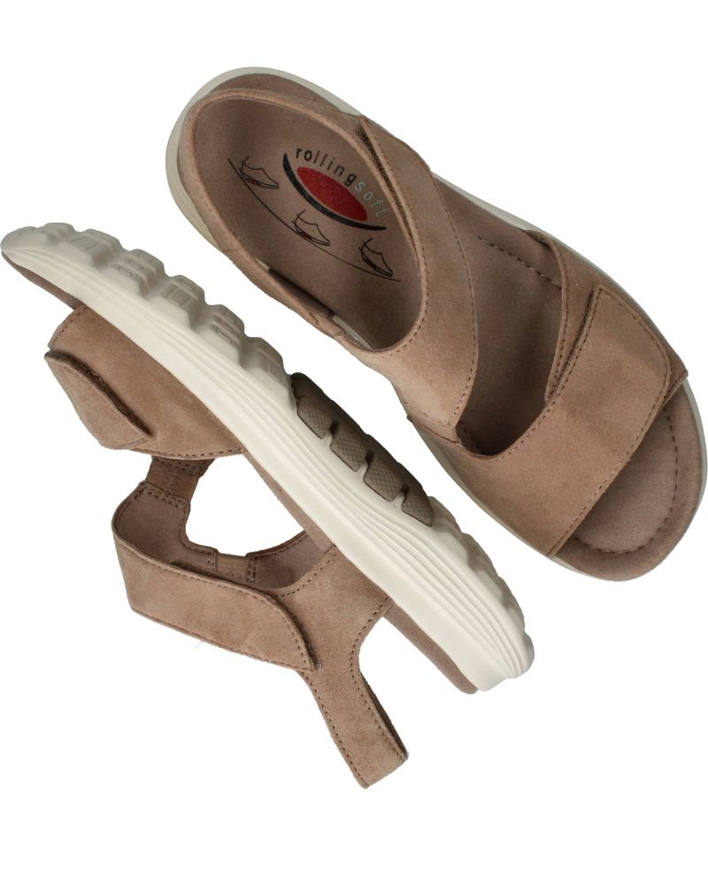 Gabor Rollingsoft Sandalen Taupe Dames