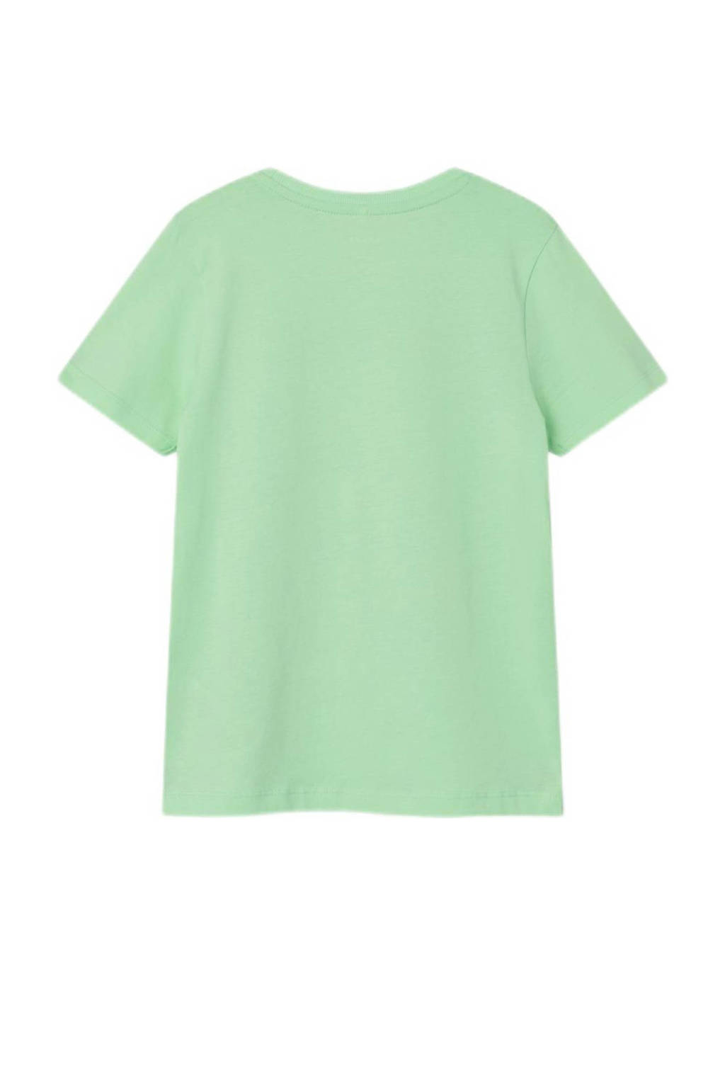 NAME IT T-shirt NKMVOTO met printopdruk lichtgroen