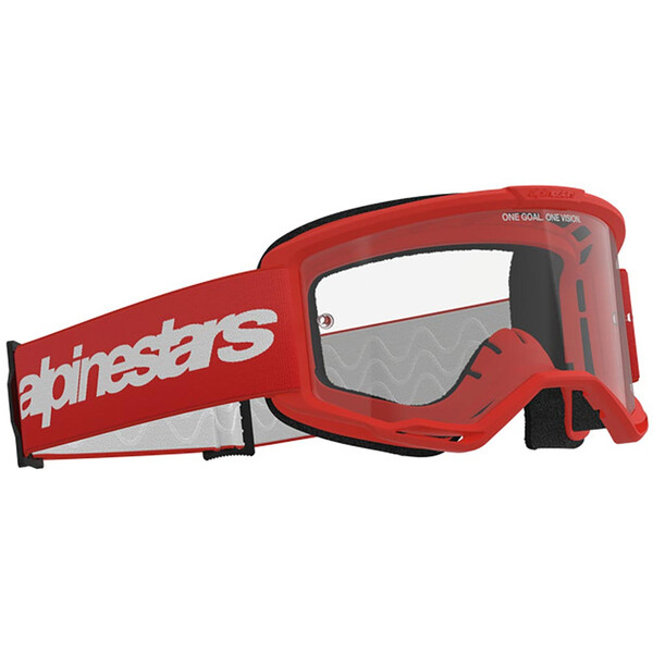 Alpinestars - Masque Vision 3 Wordmark Rouge / Blanc / Transparent