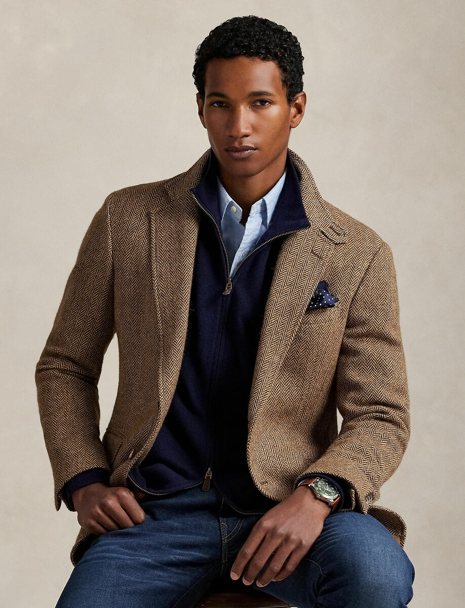 POLO RALPH LAUREN<br>Cardigã de lã merino com zíper