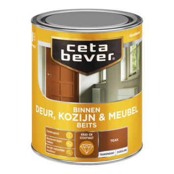 CetaBever Deur, Kozijn & Meubelbeits zijdeglans transparant teak 750 ml