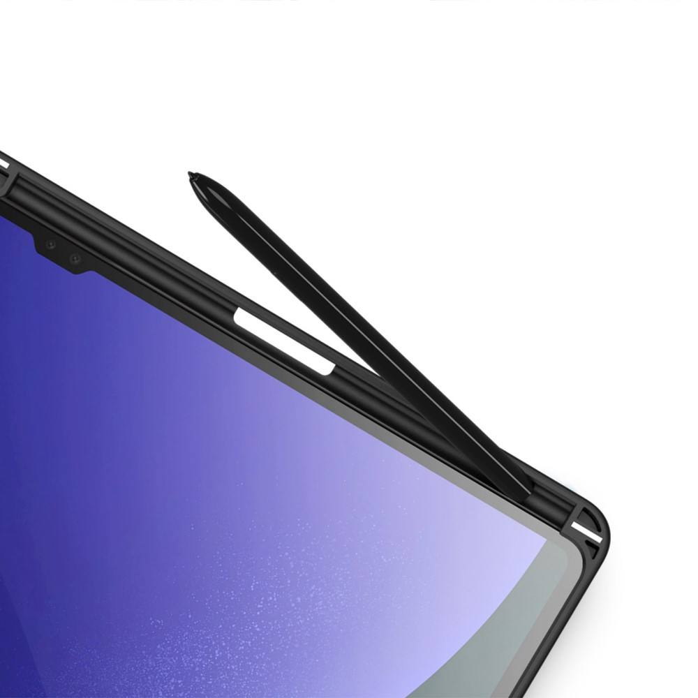 Samsung Galaxy Tab S10 Ultra Leder Tasche Smart Cover Schutzhülle - Schwarz