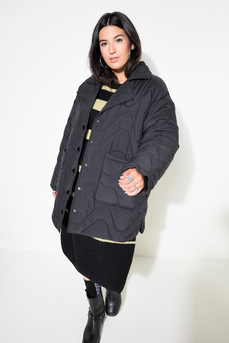 Steppjacke, Loose Shape, Wellenstepp, Reverskragen, Seitenschlitze