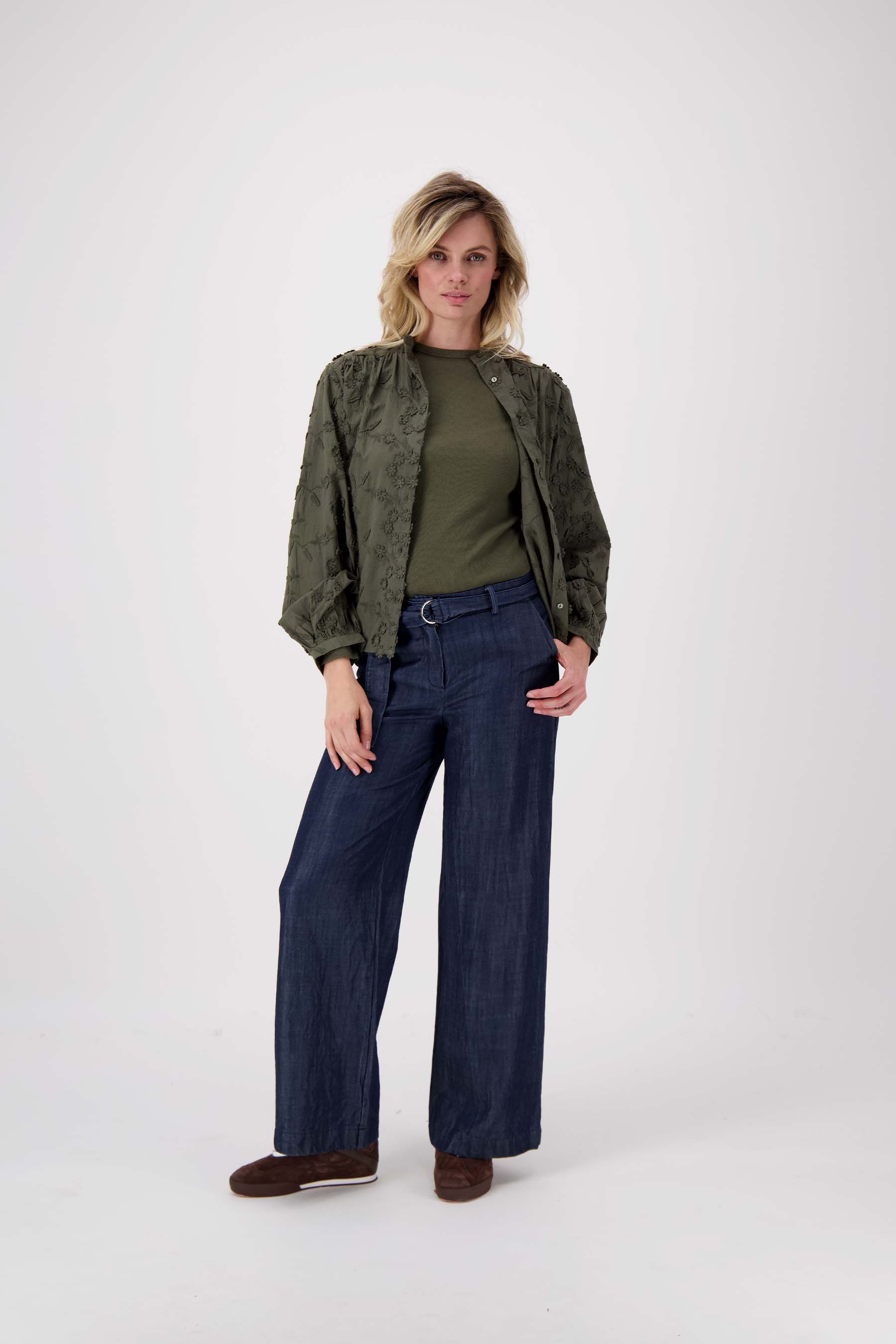 blouse met bloem structuur