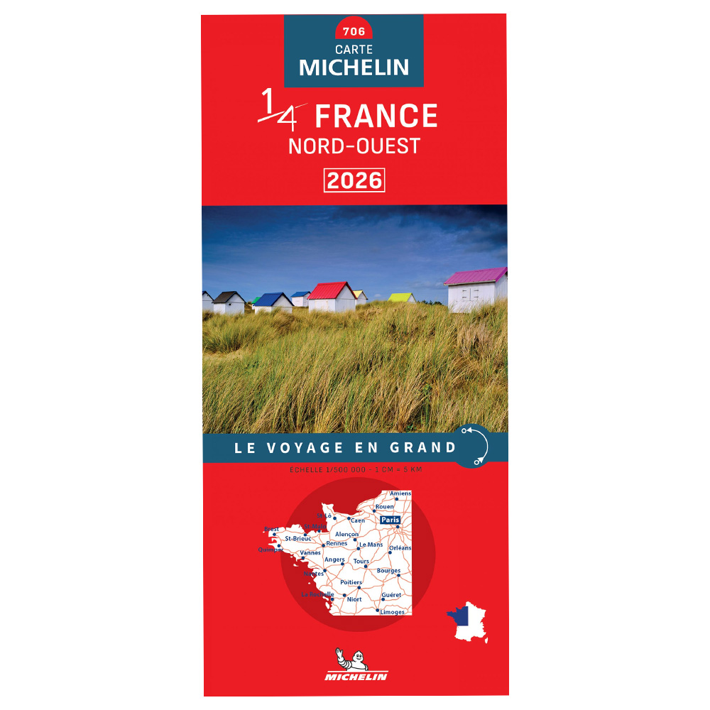 Carte de France Michelin Quart Nord Ouest 2026