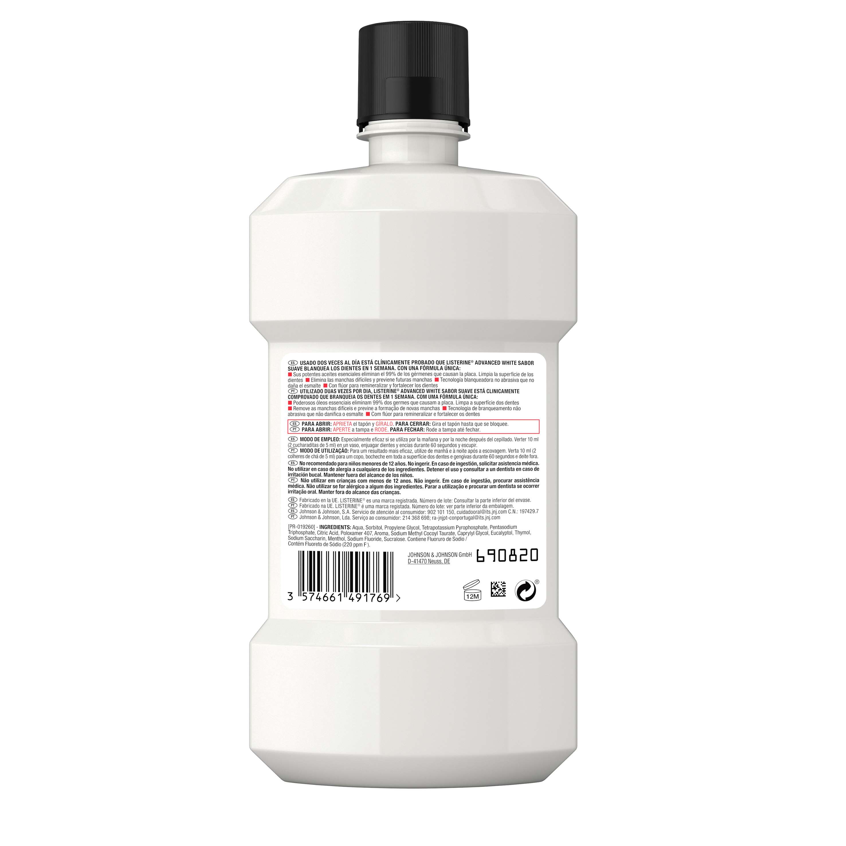 ELIXIR LISTERINE ADVANCED WHITE 500ML