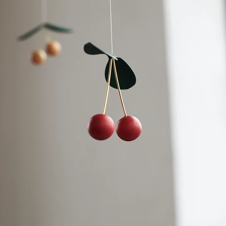 Flensted Mobiles - Cherry Dreams Mobile, Messing / Holz, mehrfarbig