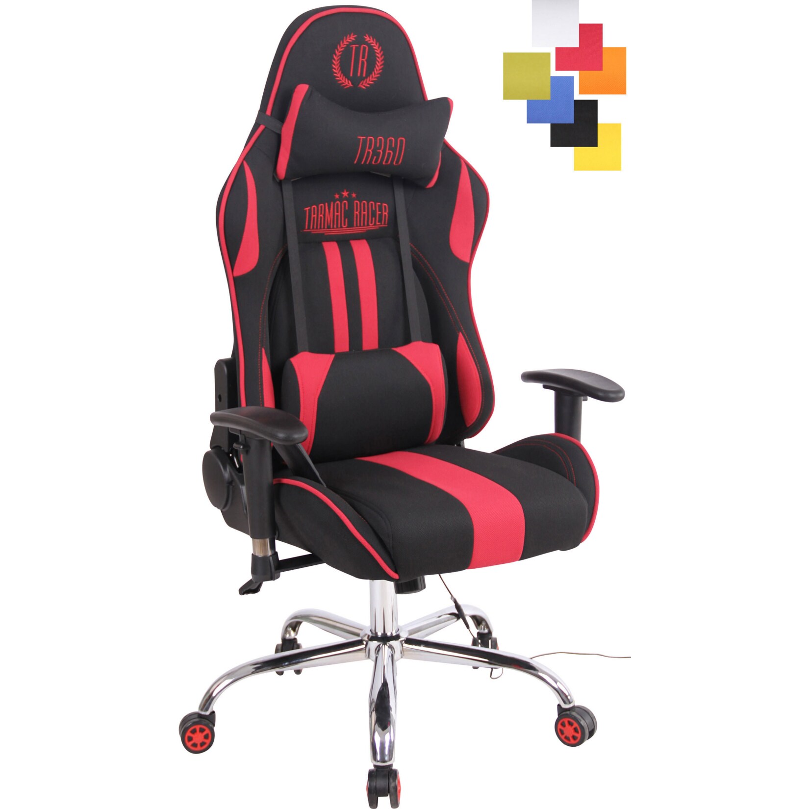 CLP Gaming Bürostuhl Limit XM Mit Stoffbezug I Gamingstuhl mit Fußablage I Höhenverstellbar I Computerstuhl Mit Massagefunktion