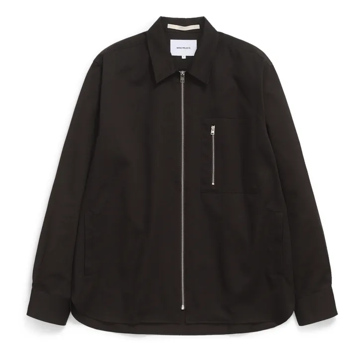 Norse Projects Surchemise Zippée Ulrik Gabardine | Noir