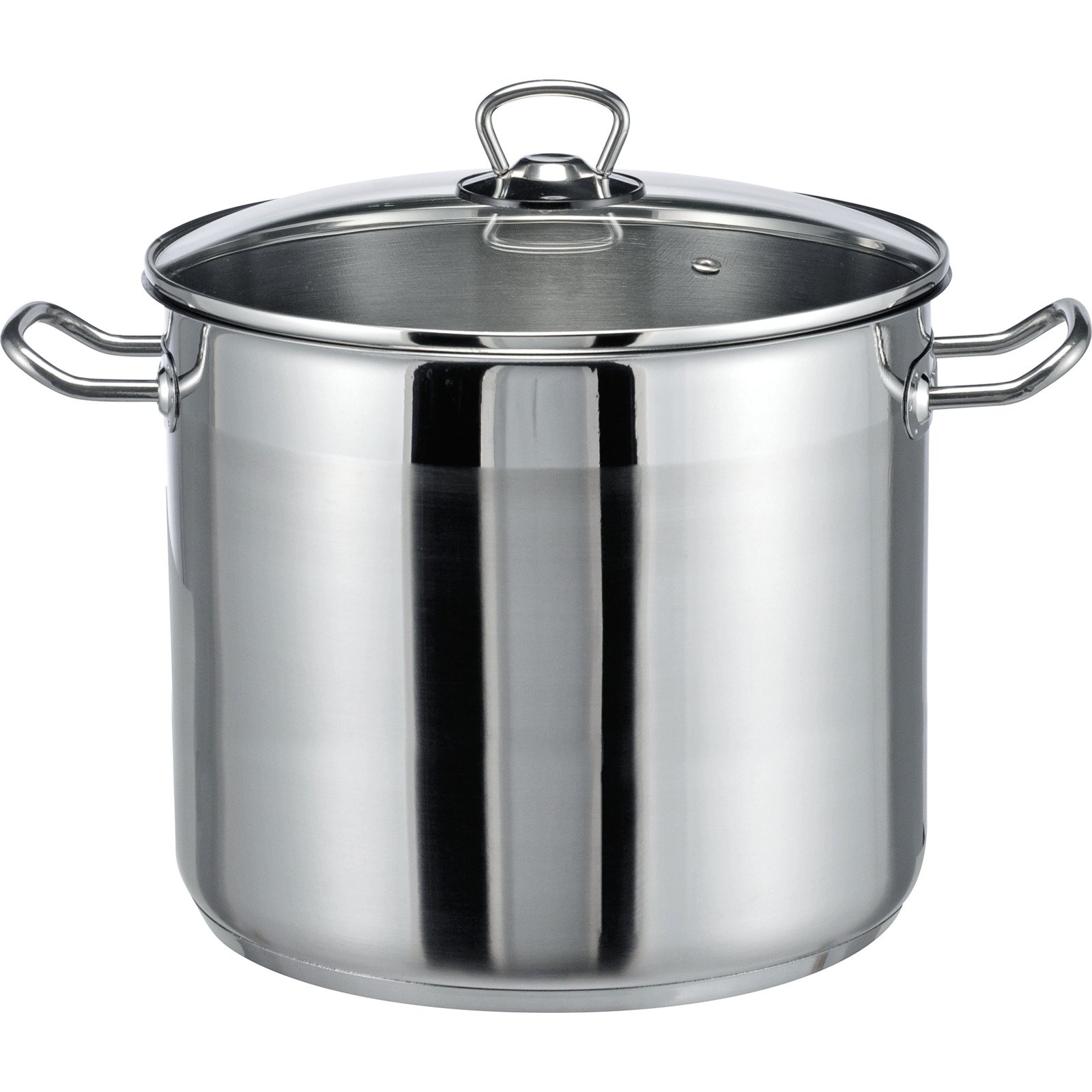 Grossraumtopf Edelstahl mit Glasdeckel 15 Liter 28 x 25 cm