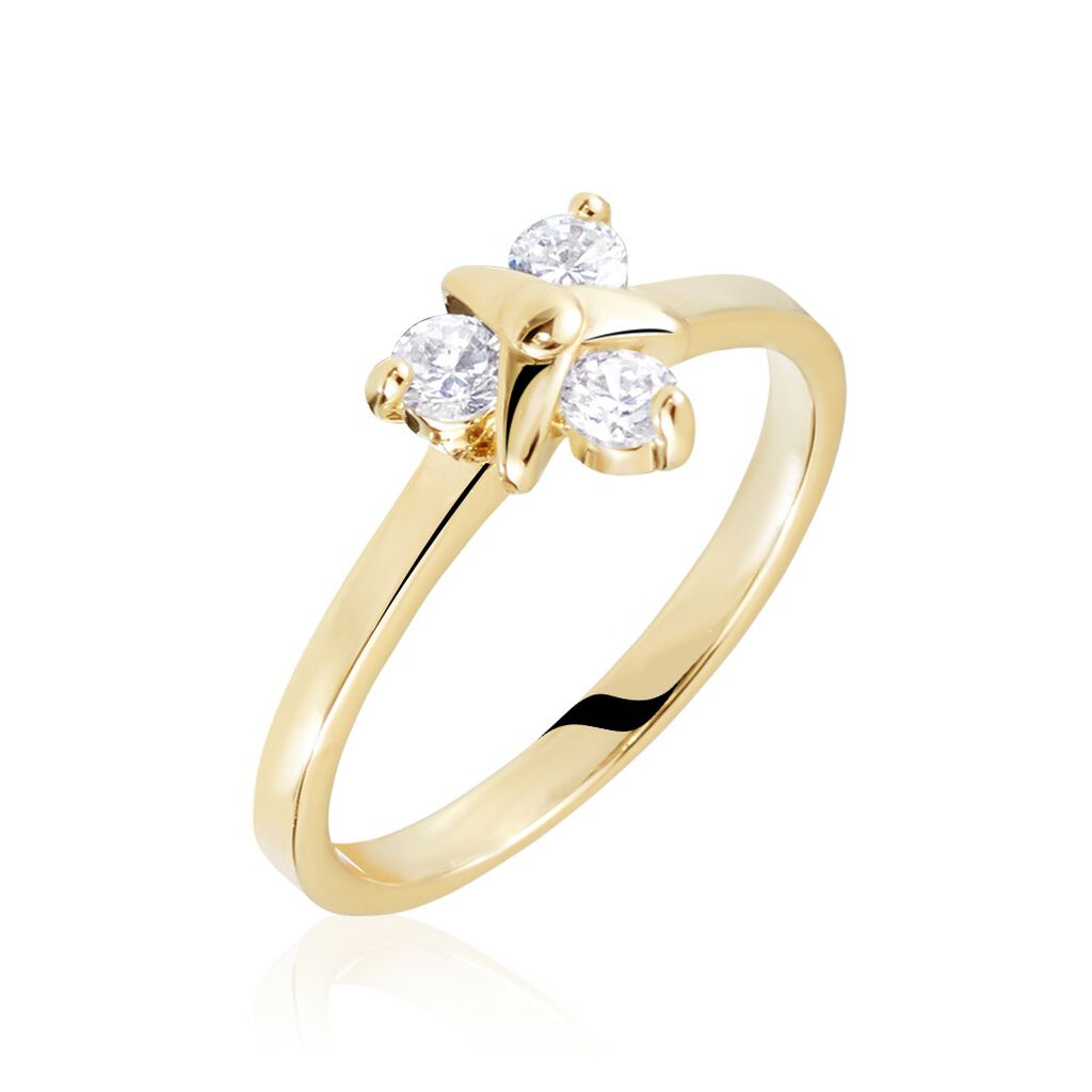 Bague Plaqué Or Jacinth Oxyde De Zirconium