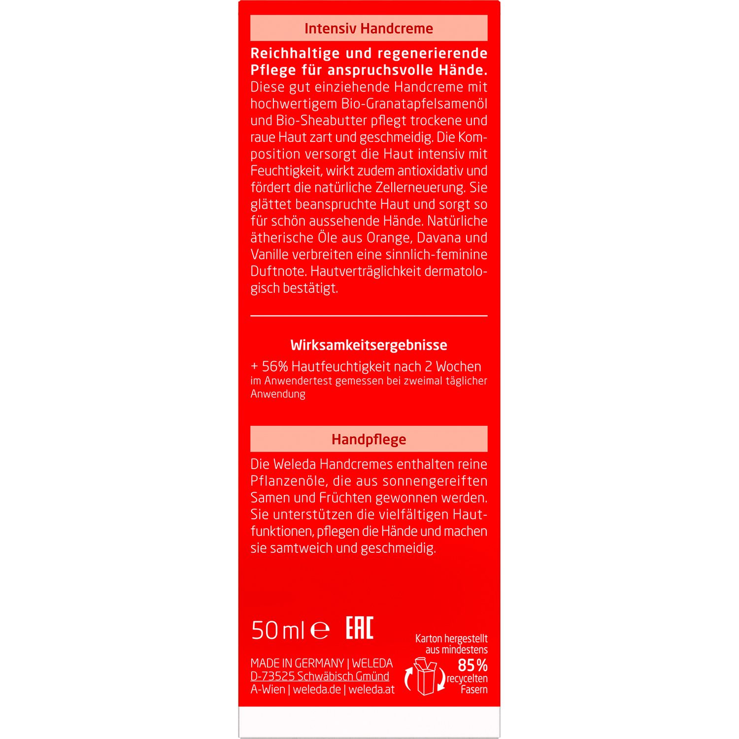 Weleda Intensiv Handcreme Granatapfel - wirkt antioxidativ, beugt Pigmentflecken vor