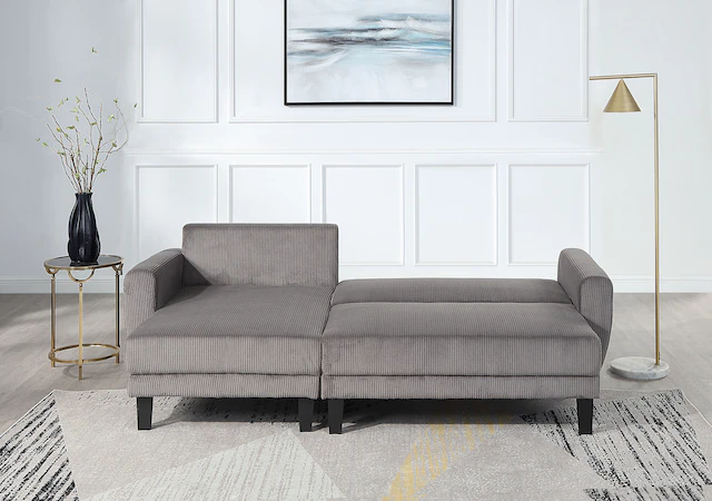 ATLANTIC home collection Ecksofa »Leonid L-Form« mit Schlaffunktion und Bettkasten