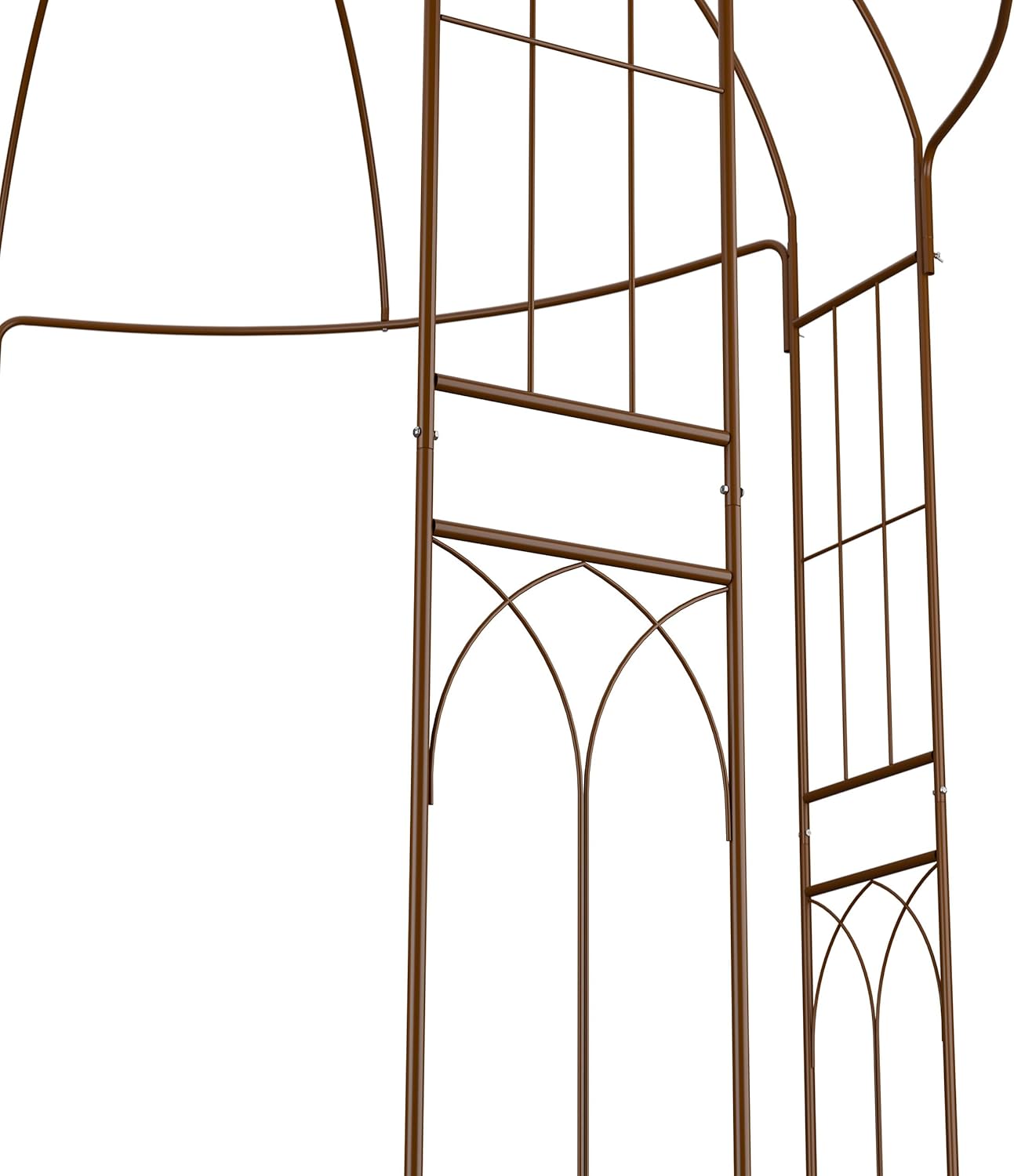 Relaxdays Rosenpavillon Metall, HBT 269 x 211 x 211 cm, Rankhilfe Kletterpflanzen, Garten, Rankpavillon mit Haken, braun