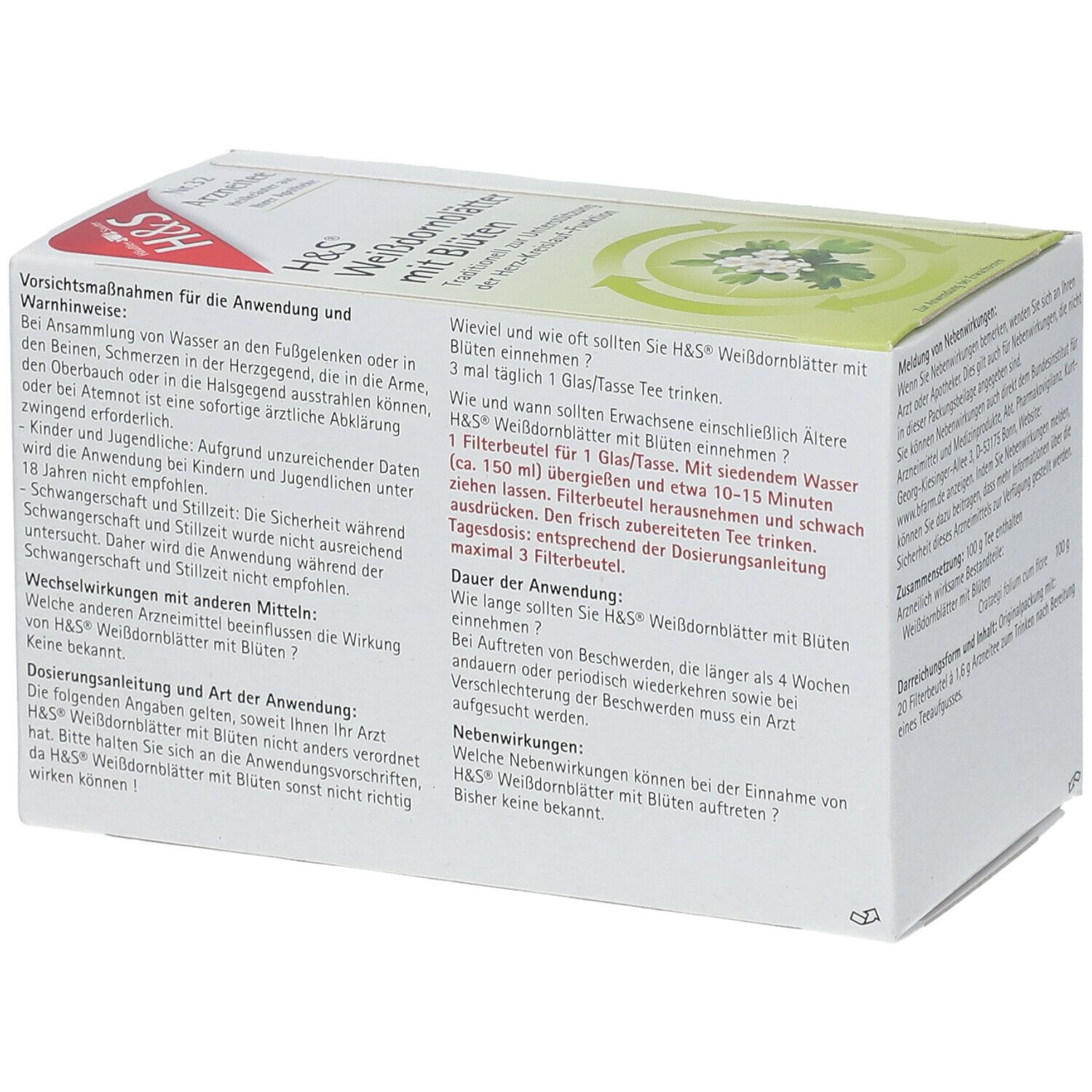H&S Weissdornblätter mit Blüten Nr. 32