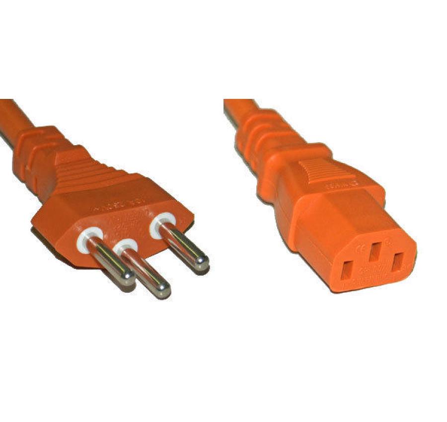 Netzkabel 1.5 m C13-T12T12 auf C13, 250 V, 1.5 m, orange